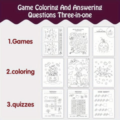 Halloween Coloring Book Puzzle Game for Kids