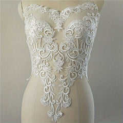 Flower Sequin Hollow Embroidery Lace Wedding Bridal Patch DIY