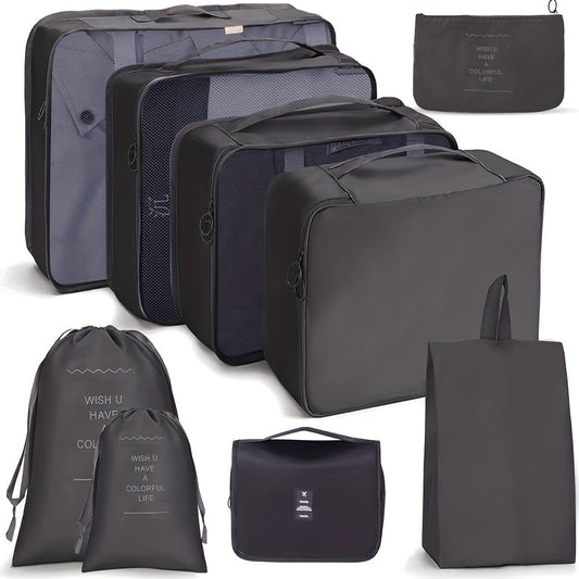 9 Pcs Lightweight Zipper Luggage Bags for Travel Organizers