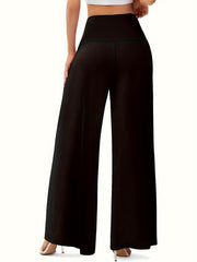  Casual Pants Women's Plus High Rise Wide Leg Trousers
