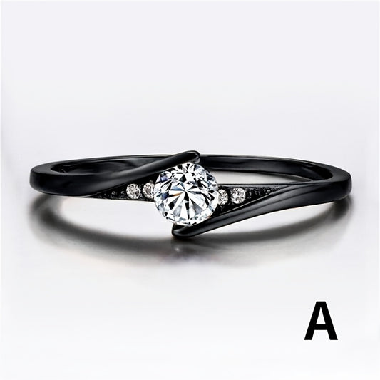Gothic Punk Ring with Zircon Inlay for Women Girls Halloween Party