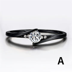 Gothic Punk Ring with Zircon Inlay for Women Girls Halloween Party