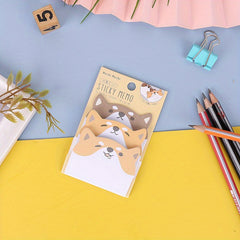 45-Sheet Cartoon Animal Sticky Notes Pack for Students