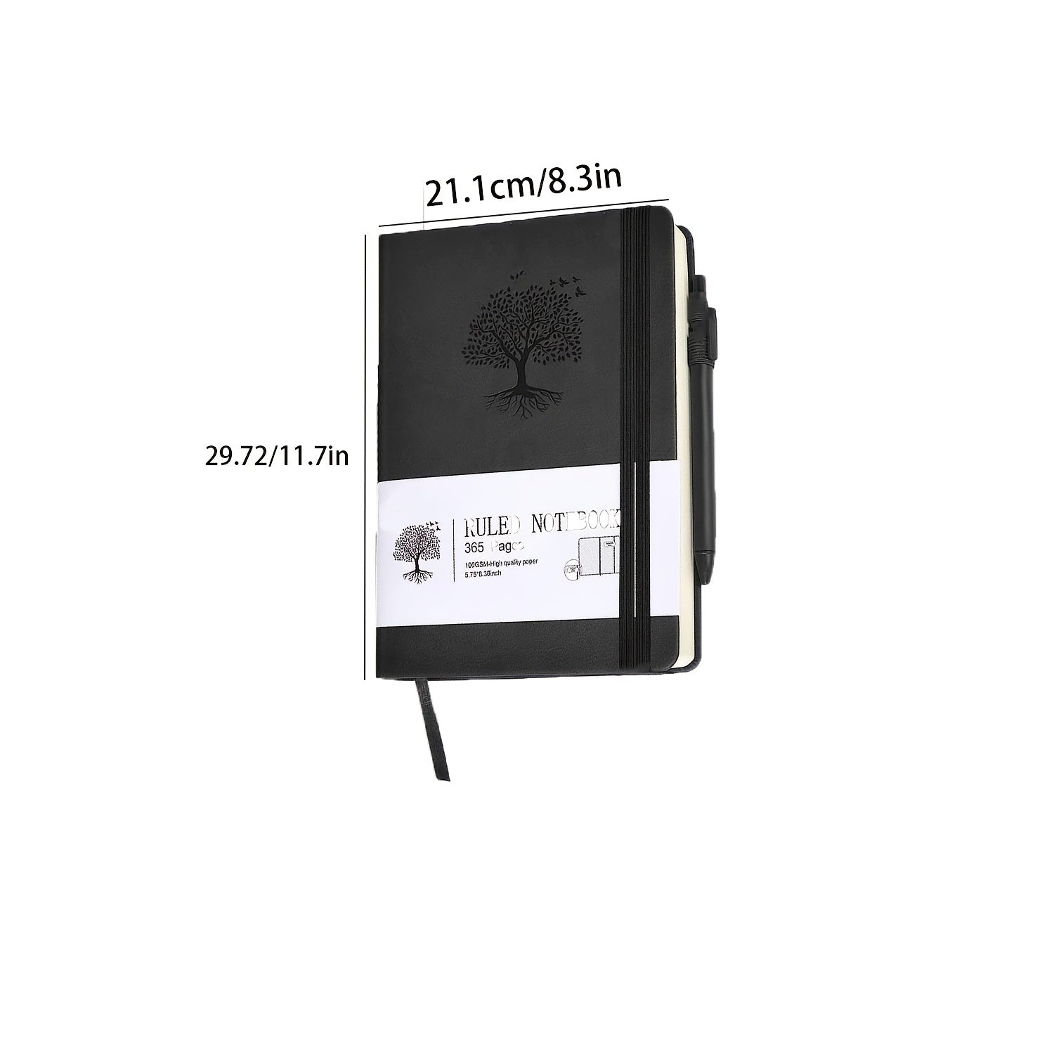 365-Page Journal Notebook Leather Hardcover for Daily Work and Writing