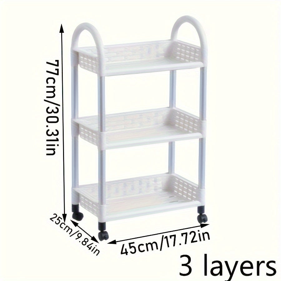 Kitchen Moving Storage Rack Household Floor Shelf Stainless Steel Tube