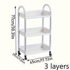 Kitchen Moving Storage Rack Household Floor Shelf Stainless Steel Tube