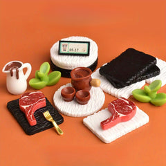 2pcs Mini Steak Model Set for Dollhouses and Model Making