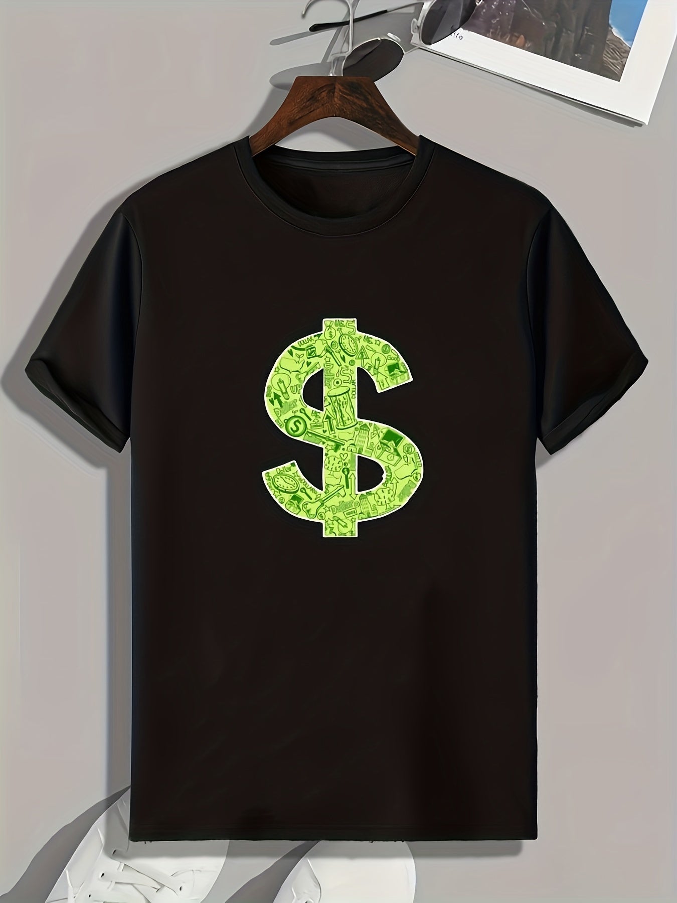Dollar Symbol Print Men's Graphic T-shirt for Summer