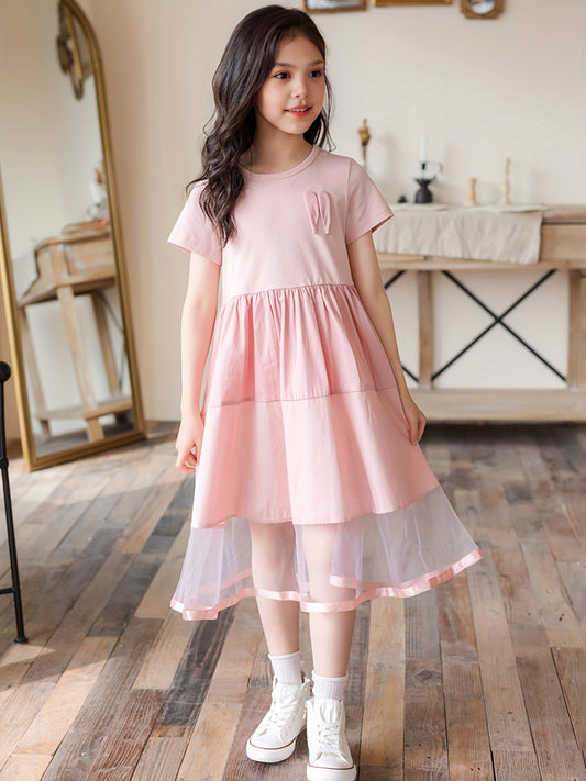 Girls' Rabbit Ears Cotton Dress for Summer Parties