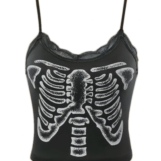 Graphic Print Crop Cami for Summer & Spring