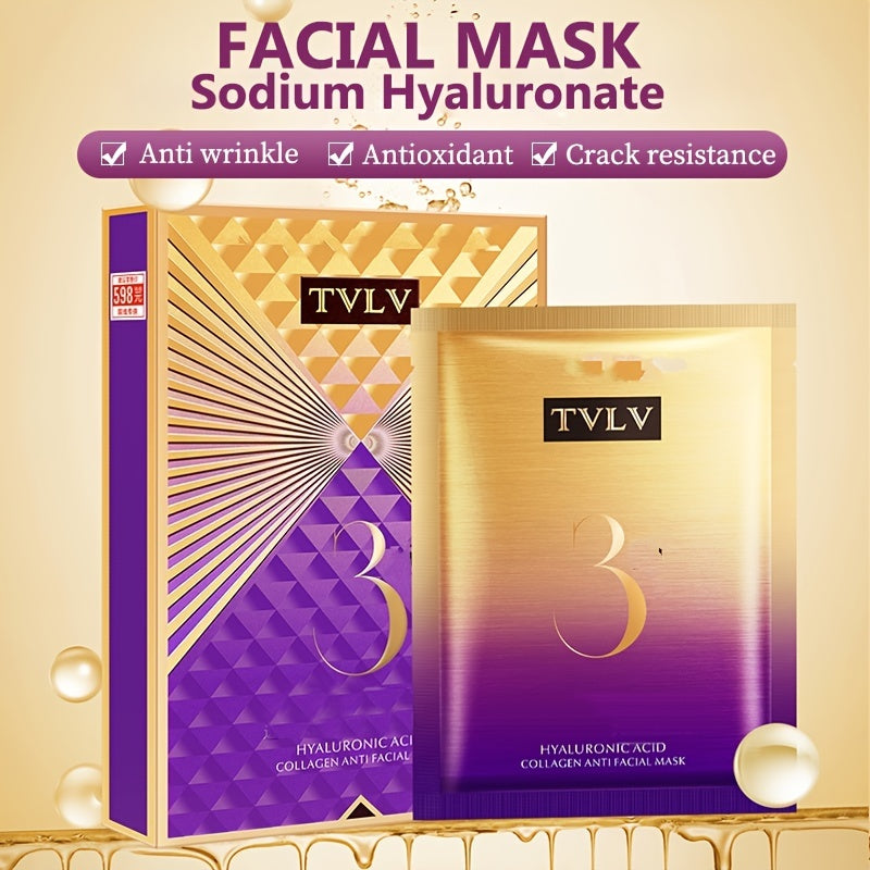 Hyaluronic Acid Collagen Mask 15pcs Moisturizing Even Skin Tone Smooth Wrinkles