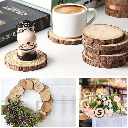 3pcs Pine Log Slices 7.2x0.39 inch for DIY Hand-painted Crafts