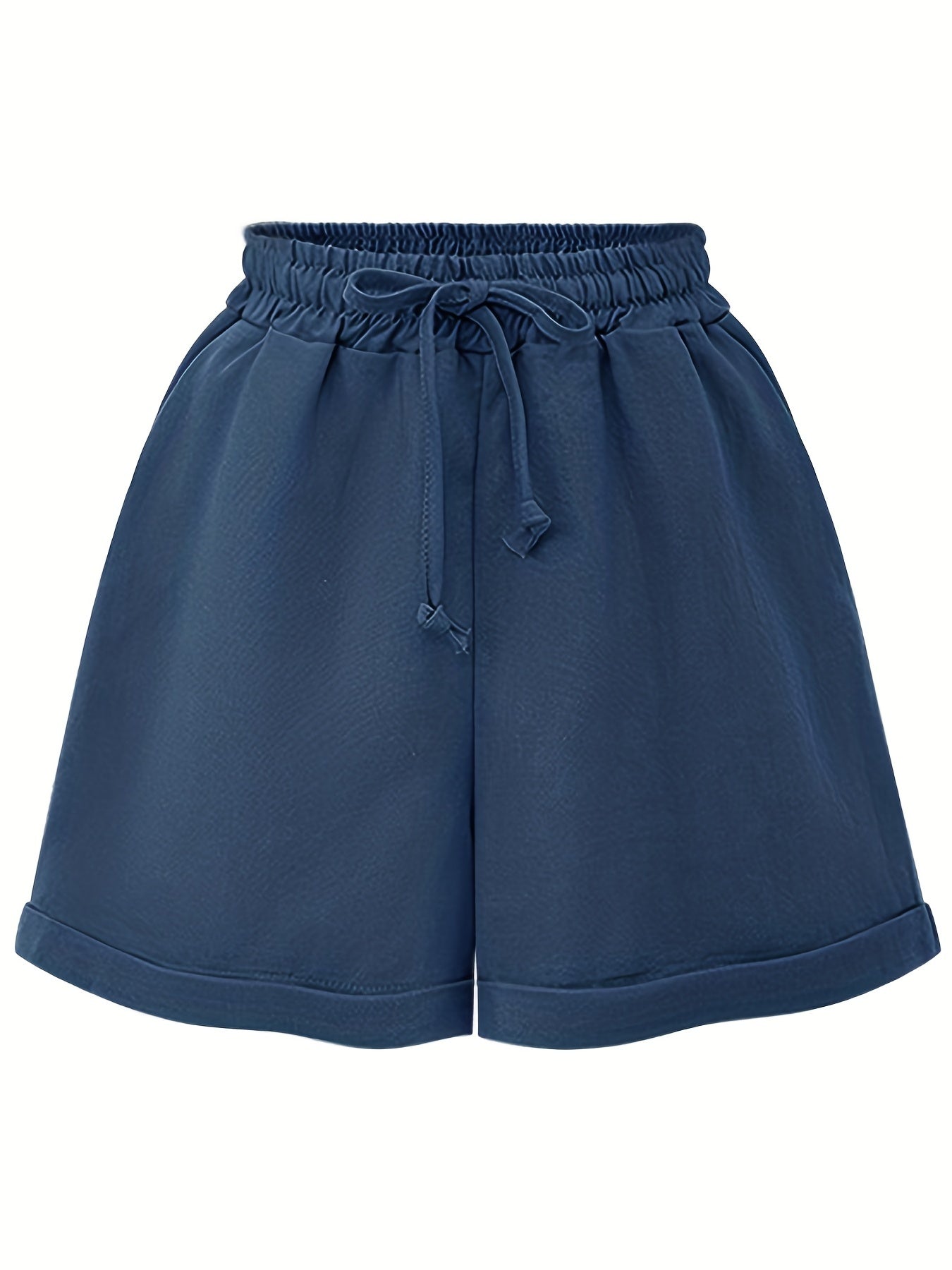  Casual Shorts Women's Plus Solid High Rise Slight Stretch