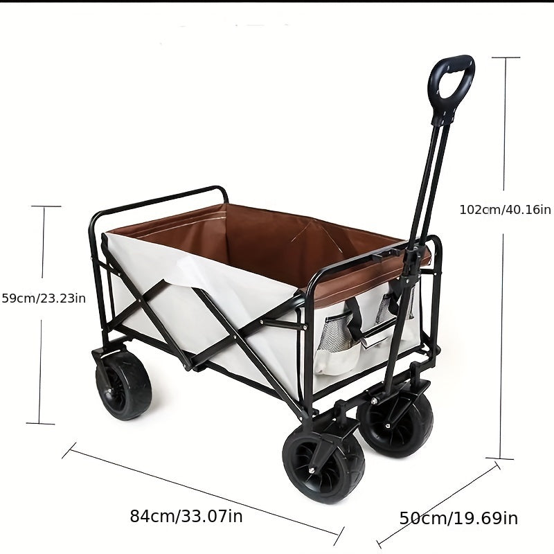 8 inch Wide Wheel Camping Cart Portable Folding Cart