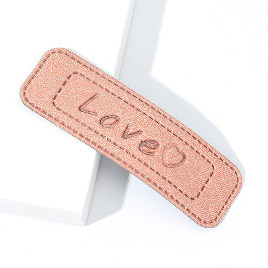 PU Leather LOVE Hair Clip Female Hair Accessories