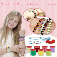 20 Rolls Wax String 0.8mm Bracelet Making 20 Colors Waterproof Anti Fade Cord