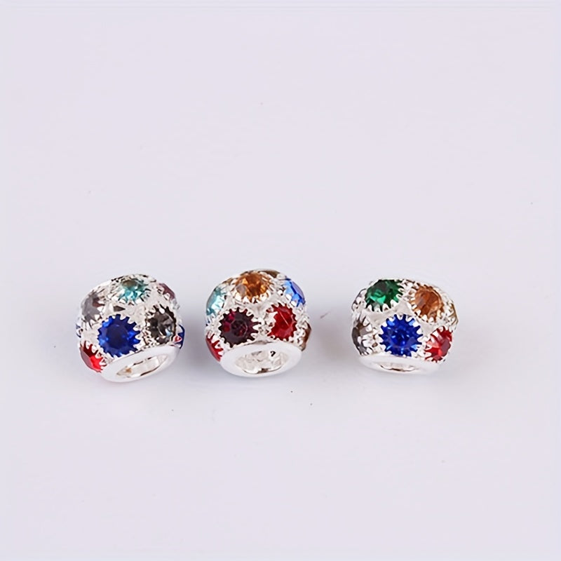 Colorful Rhinestone Large Hole Beads for DIY Jewelry
