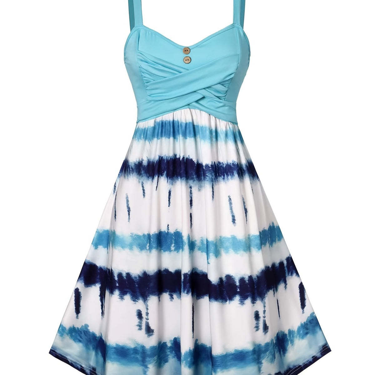 Tie Dye Criss Cross Dress Ruffle Sleeveless