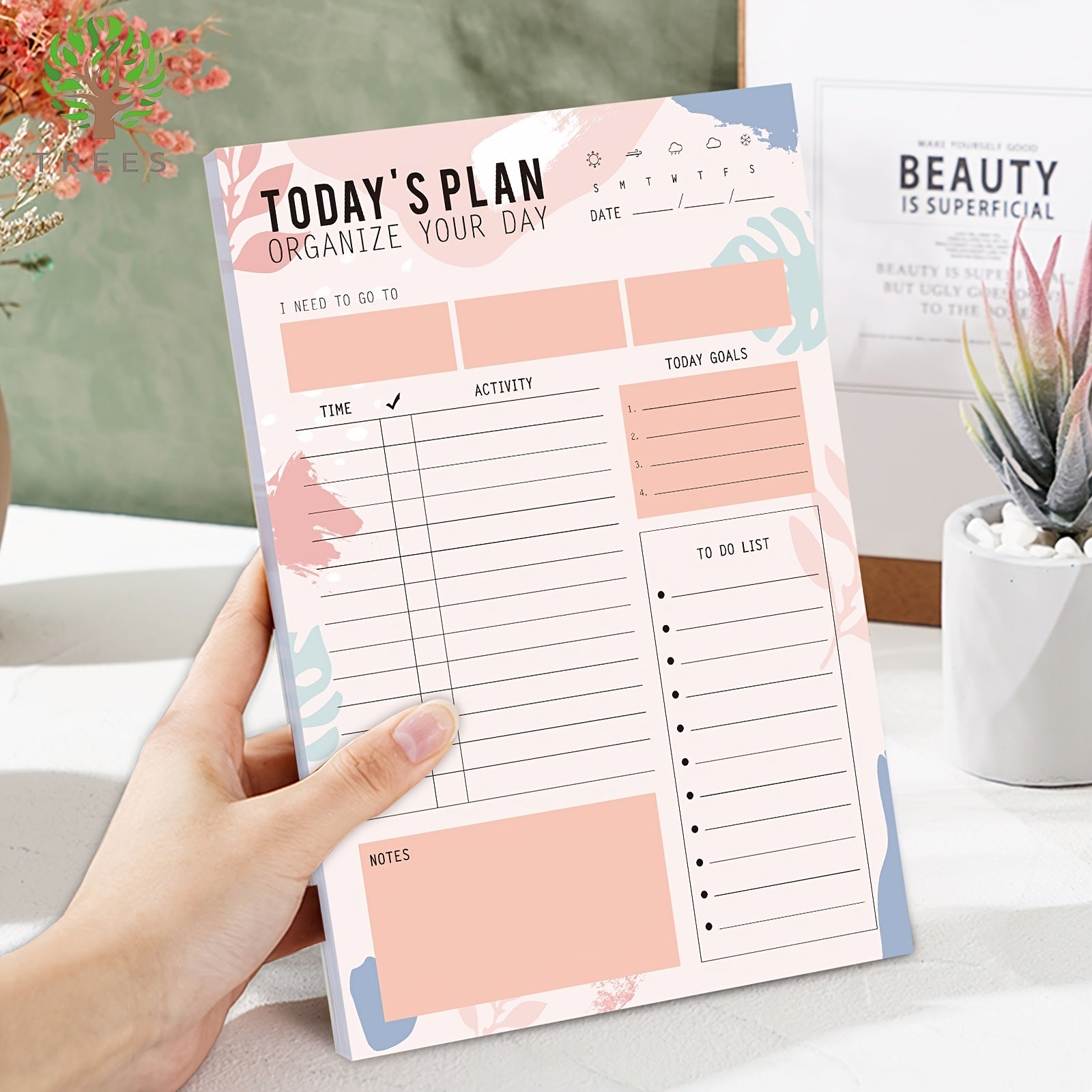 Trees 1pc Schedule Notebook 8.6x6.5 Inches 52 Sheets