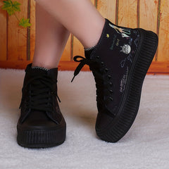 Women's Cartoon Print Canvas High Top Sneakers