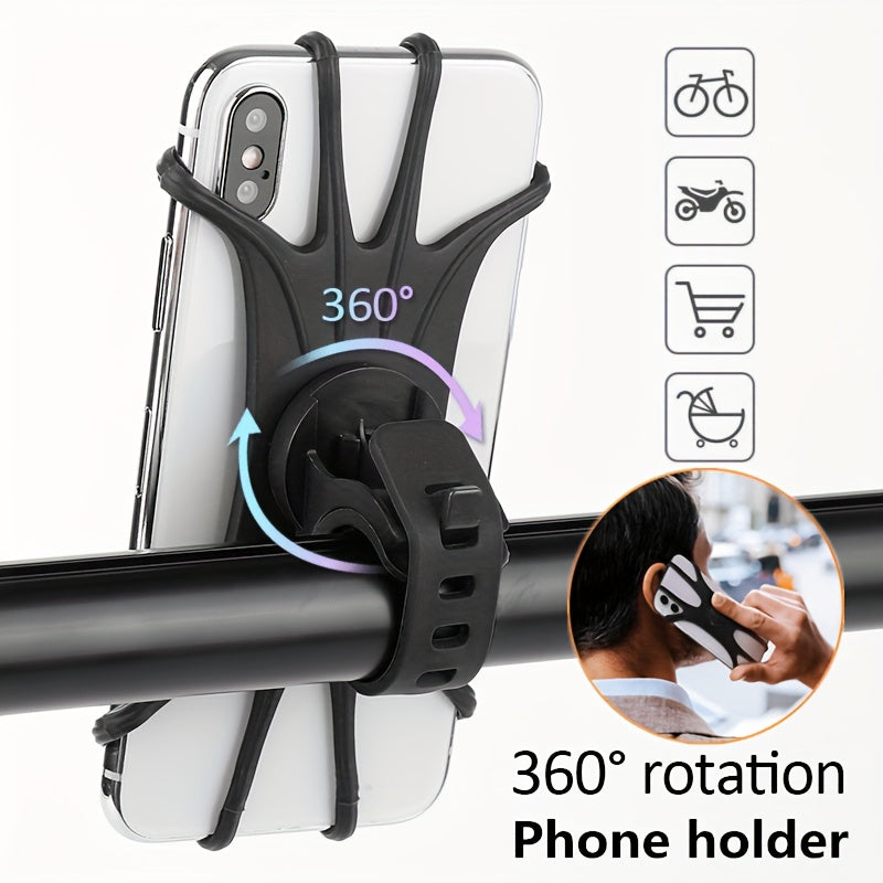 Stroller Cell Phone Holder 360 Rotation Silicone Handlebar Case