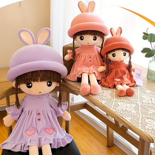 Adorable 50Cm Plush Doll w/ Rabbit Ears - Perfect Pillow or Birthday Gift