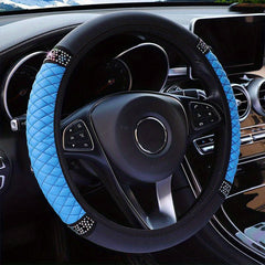 Pink Inlaid Diamond Steering Wheel Cover for Women