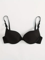 3 Sets Front Buckle Push Up Bras Comfy & Breathable T Shirt Bra Women's Lingerie