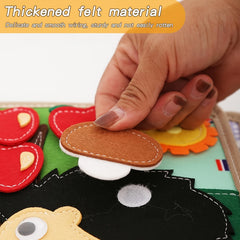 Kids Lion Themed Busy Board Felt Learning Activity Panel Educational Toy