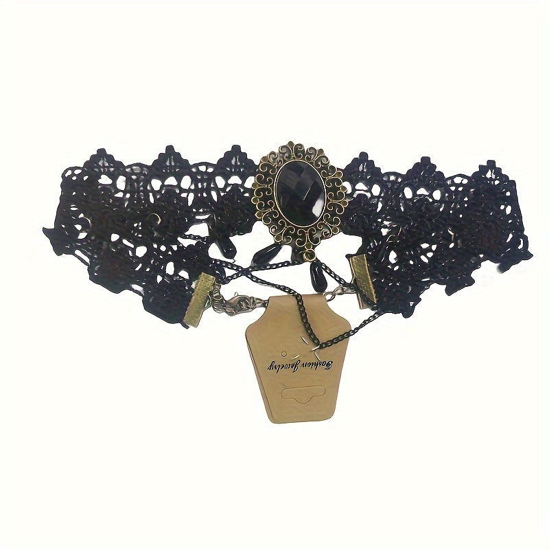 Halloween Vintage Gothic Punk Style Lace Necklace Punk Jewelry