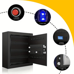 Electronic Key Safe Pin Code Keyless Storage Box Wall Mount Safe 83 Keys Cabinet