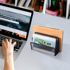 Metal Mesh Desk Mail Organizer Letter Sorter File Holder for Desktop
