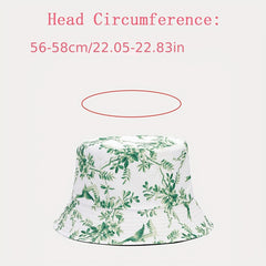 Retro Print Pattern Double-sided Bucket Hat Unisex Spring Summer Sun Protection