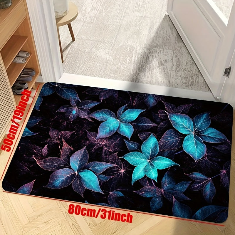 Dark Flowers Kitchen Mat Indoor Decor