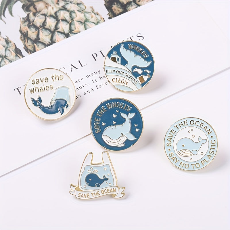 Humpback Whale Tail On The Sea Enamel Pin Badges