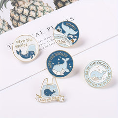 Humpback Whale Tail On The Sea Enamel Pin Badges