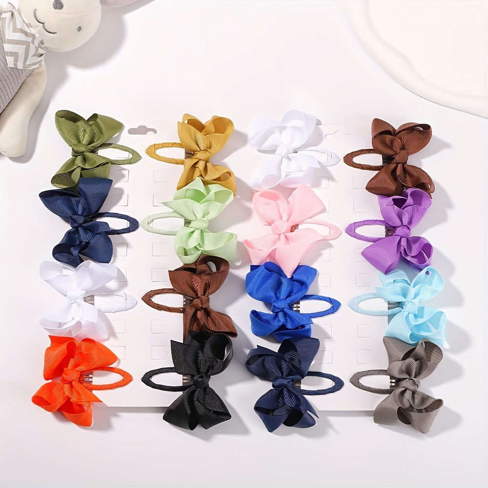 8pcs Bow Hair Clips for Baby Girls