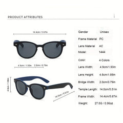 Round Sunglasses Casual Rivet Decor Anti Glare UV400