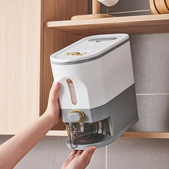 Large Capacity Rice Bucket with Measuring Cup