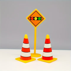 5pcs Mini Roadblock Toy Traffic Signs Decoration