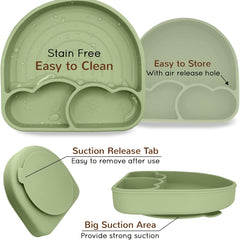Rainbow Dinner Plate Suction Cup Children's Tableware