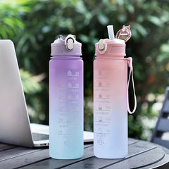 650ml Outdoor Sports Water Cup with Time Scale & Drop Resistant Lid