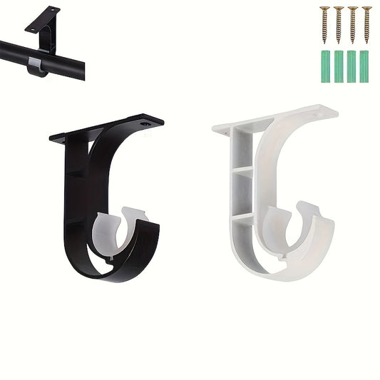 2pcs Metal Curtain Rod Bracket Wall Mount Shower Rod Holder Home Decor
