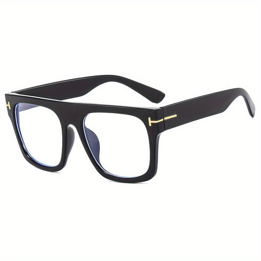 Men's Square Flat Mirror Myopia Glasses Anti Light PC Spectacles