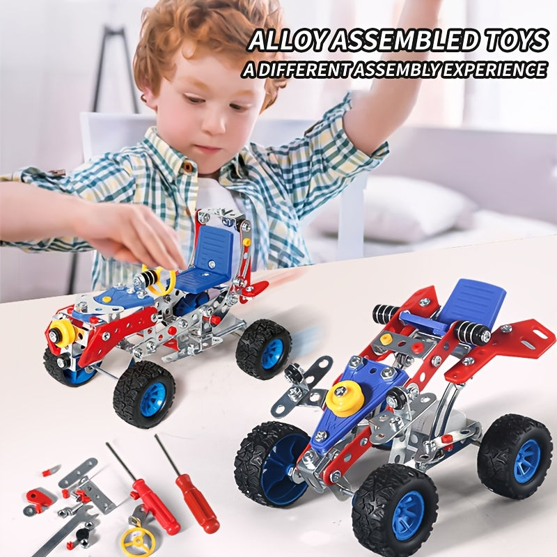 171pcs Retro Car Metal Assembly Building Blocks Nut Toy DIY Halloween