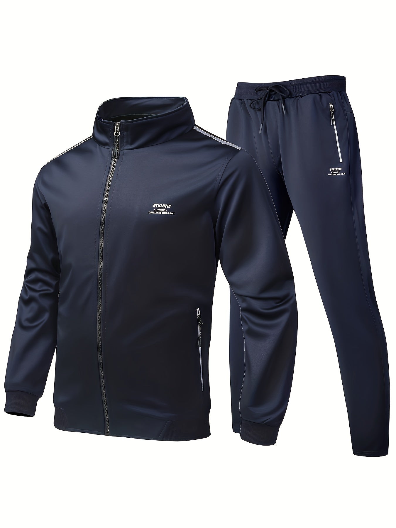 Men's Athletic Tracksuit Set, Full Zip Jacket and Jogging Pants Set