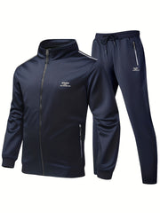 Men's Athletic Tracksuit Set, Full Zip Jacket and Jogging Pants Set