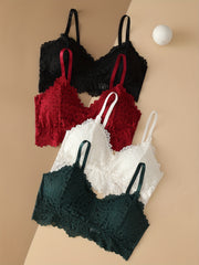 4pcs Lace Wireless Bras Intimates Women's Lingerie