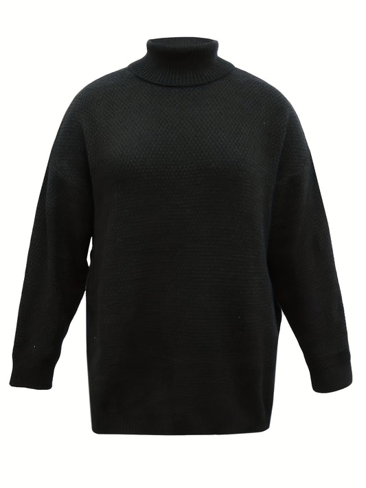  Turtle Neck Split Sleeve Sweater