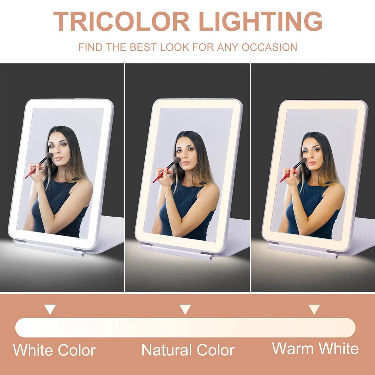 USB Rechargeable LED Vanity Mirror with 10x Magnification